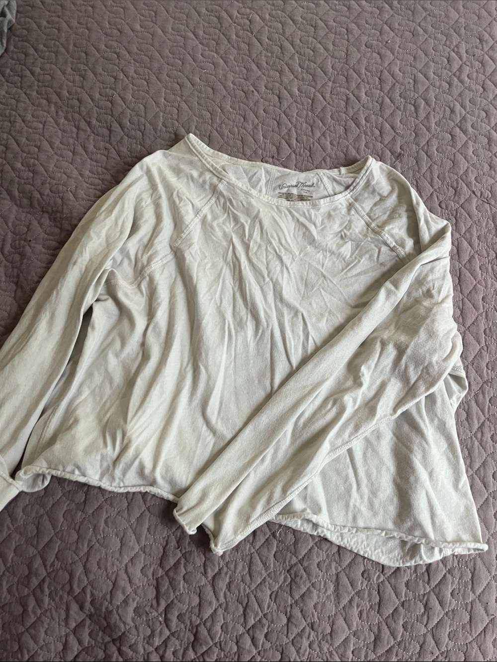 Universal Thread Women's Long-Sleeve Crewneck Tee in Cream